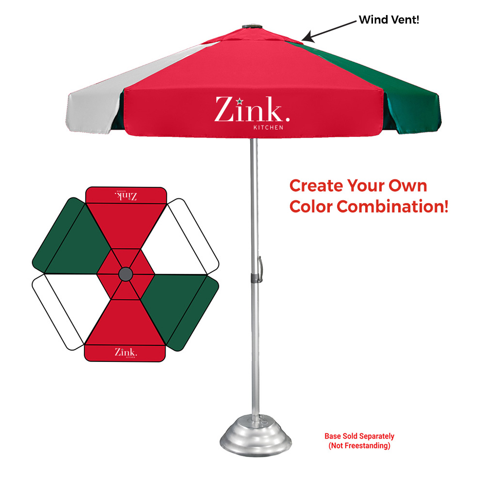 Color Your Way Vented Bistro Customizable Patio Umbrella Canopy Imprints